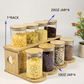 Premium 8-Piece Bamboo & Glass Spice Rack Organizer Set
