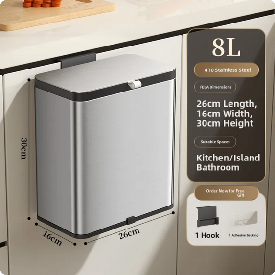 Kitchen Cabinet Door Hanging Trash Can Stainless Steel Storage