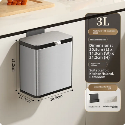 Kitchen Cabinet Door Hanging Trash Can Stainless Steel Storage