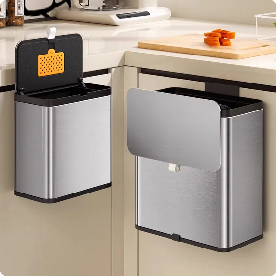 Kitchen Cabinet Door Hanging Trash Can Stainless Steel Storage
