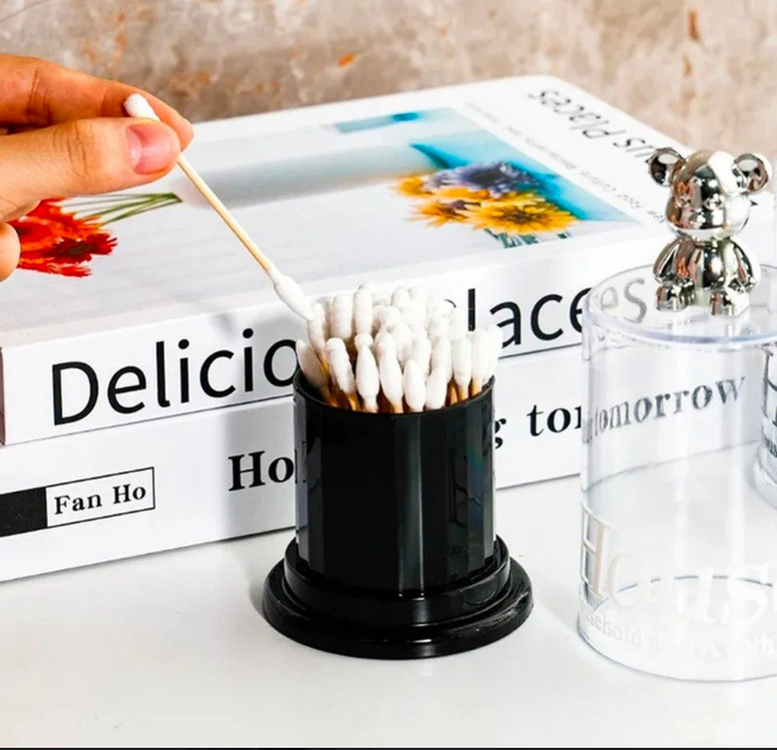 Luxury Bear Figurine Cotton Swab & Toothpick Holder