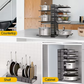 Kitchen Counter Cabinet Pantry Storage Pot Lid Stand Rack Adjustable Kitchen Pan Organizer Pan Holder