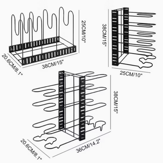 Kitchen Counter Cabinet Pantry Storage Pot Lid Stand Rack Adjustable Kitchen Pan Organizer Pan Holder