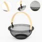 Nordic Mesh Fruit Basket with Natural Wooden Handle