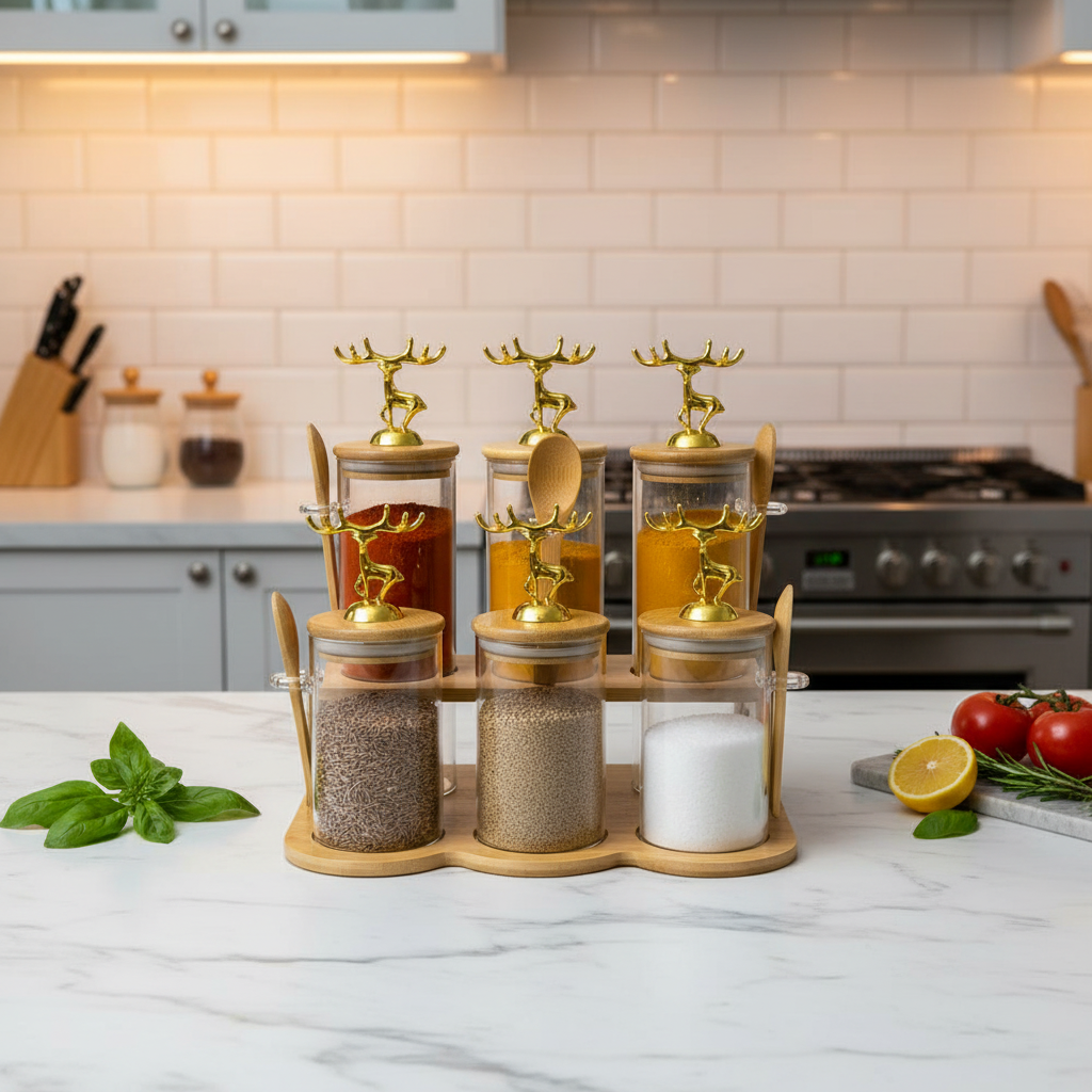 6-Piece Glass Storage Jar Set