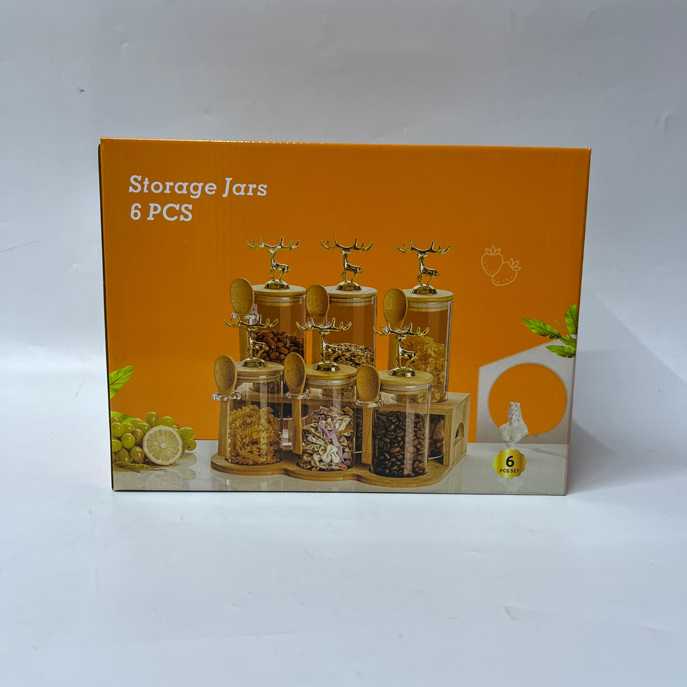 6-Piece Glass Storage Jar Set