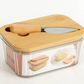 Butter Dish with Wood Lid and Knife