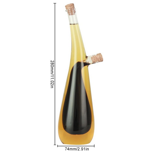 Dual Pourer Cruet Jar with Natural Cork