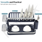 Premium 2-Tier Aluminum Fold-Flat Dish Drying Rack