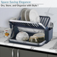 Premium 2-Tier Aluminum Fold-Flat Dish Drying Rack