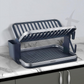 Premium 2-Tier Aluminum Fold-Flat Dish Drying Rack