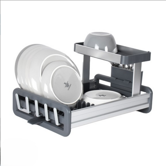 Premium 2-Tier Aluminum Compact Dish Drying Rack