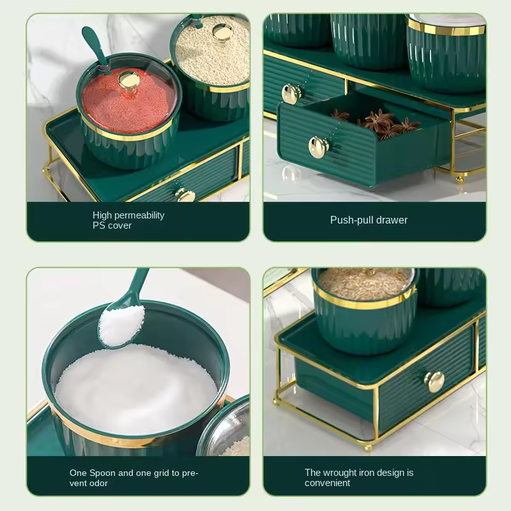 Luxury Emerald Green Spice Jar Set