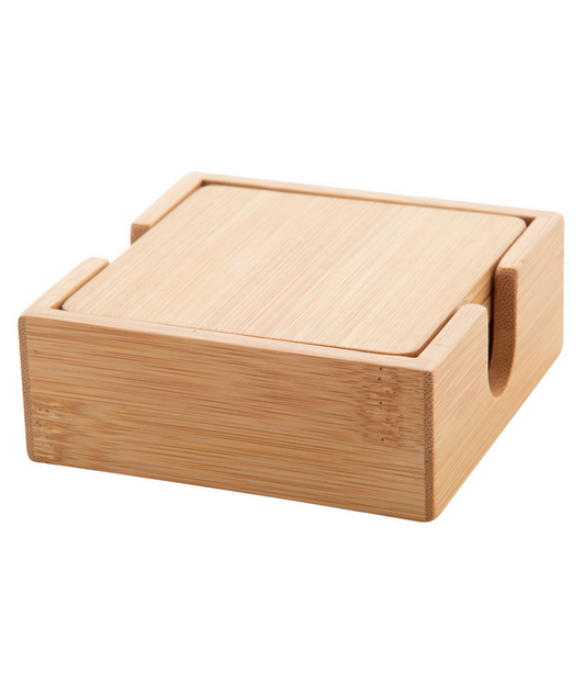 Premium Bamboo Coaster Set with Holders