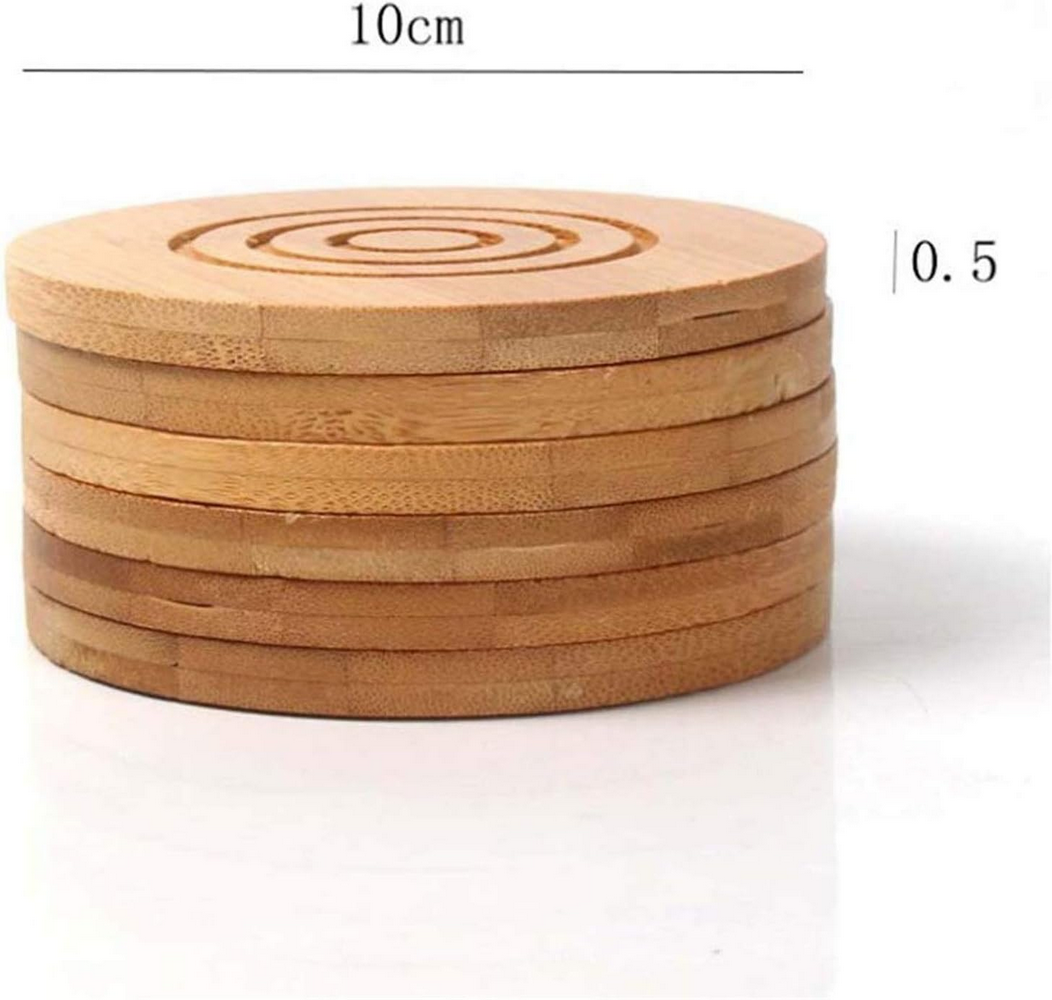 Premium Bamboo Coaster Set with Holders