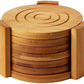 Premium Bamboo Coaster Set with Holders