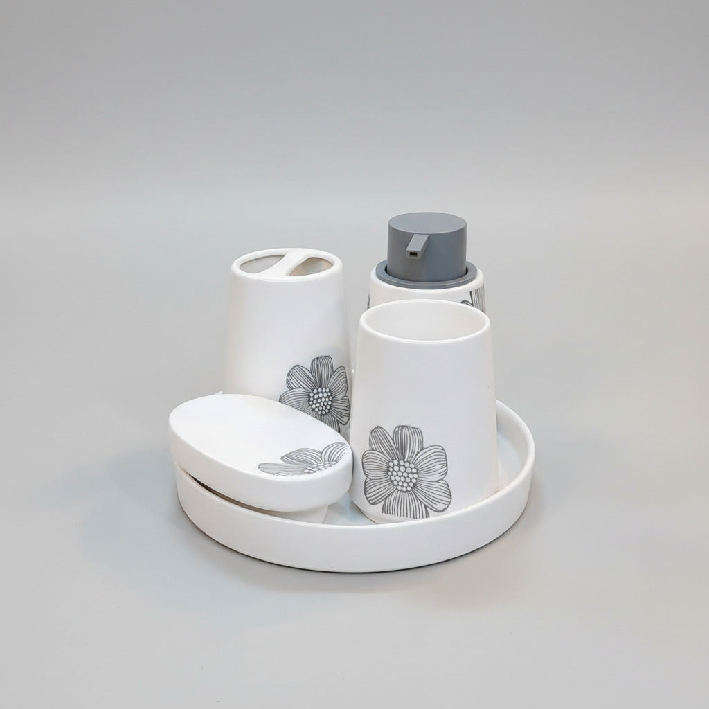 5-Piece Ceramic Bathroom Accessories Set