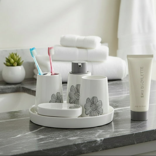 5-Piece Ceramic Bathroom Accessories Set