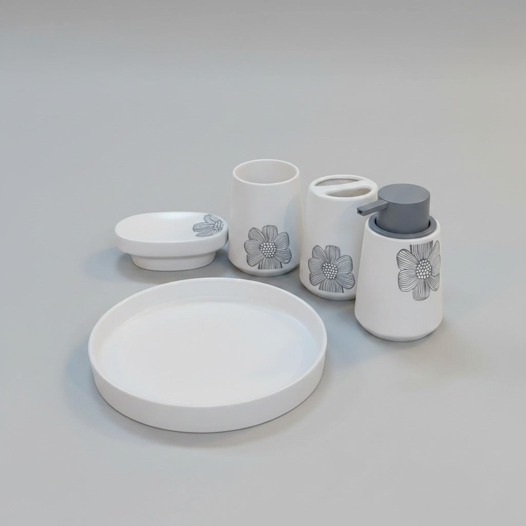 5-Piece Ceramic Bathroom Accessories Set