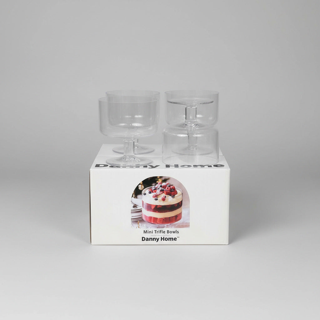 Danny Home Premium Glass Mini Trifle Bowls Set