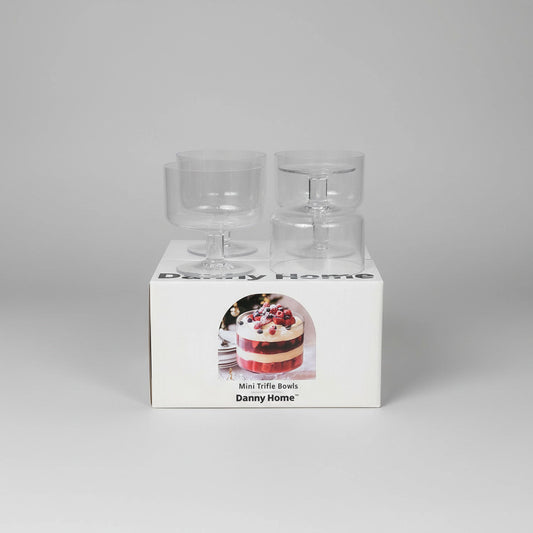Danny Home Premium Glass Mini Trifle Bowls Set
