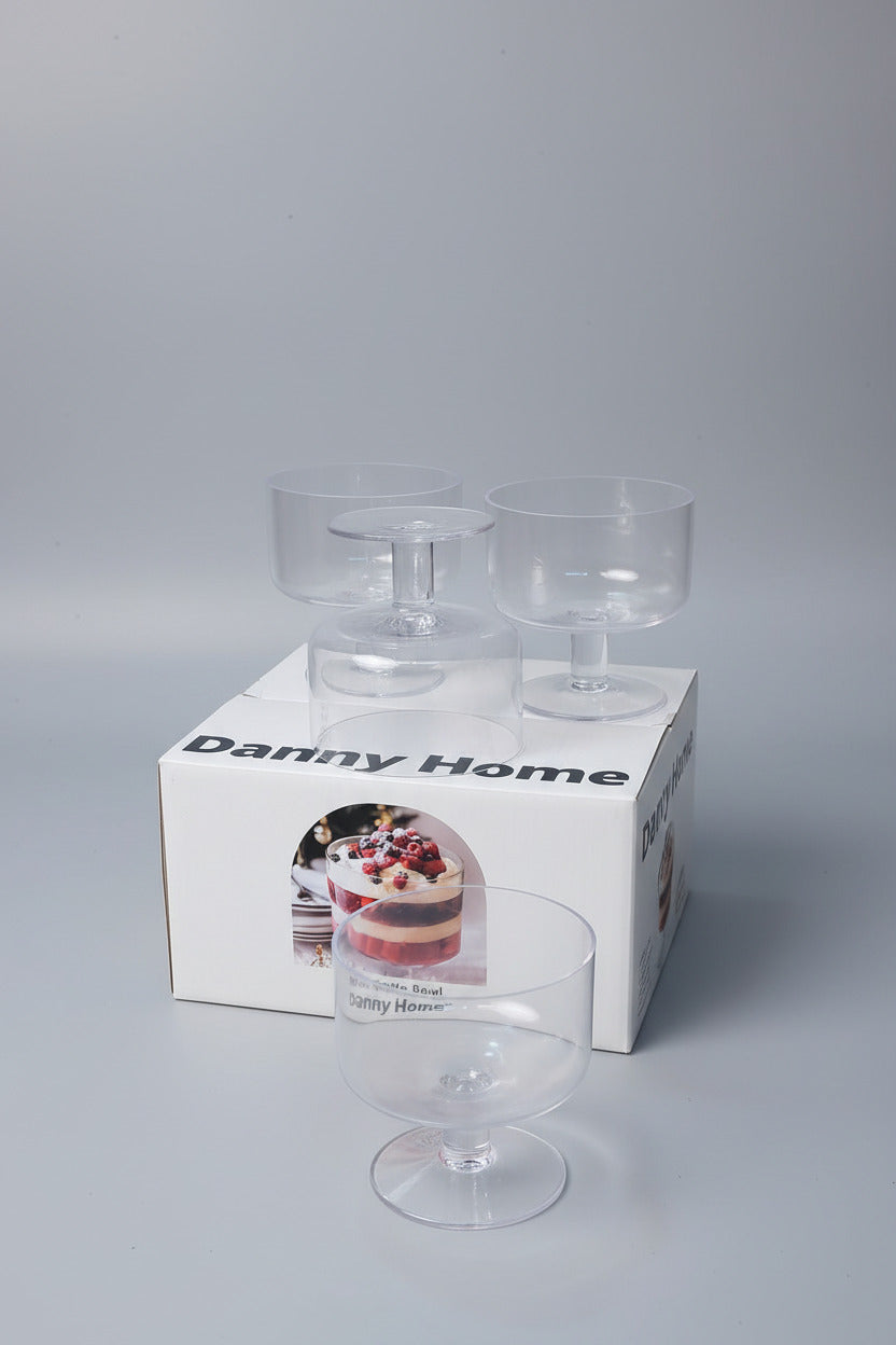 Danny Home Premium Glass Mini Trifle Bowls Set