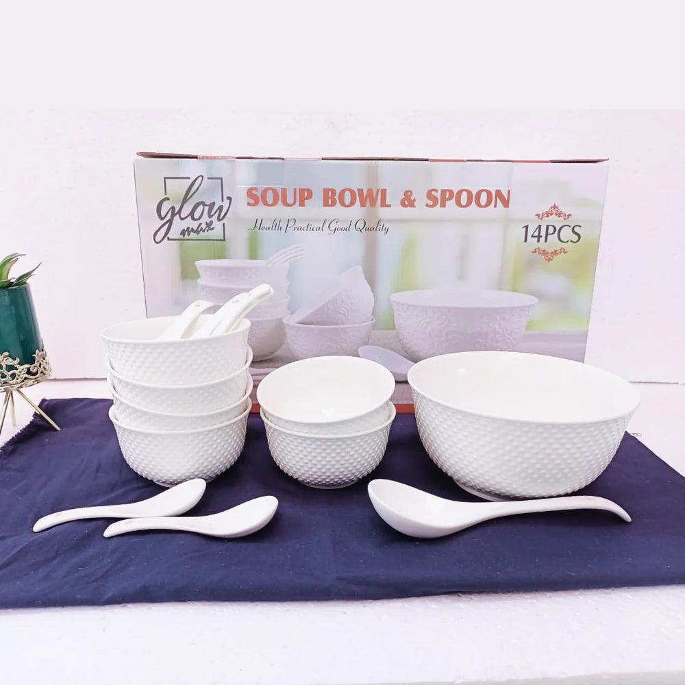 7Pcs Ceramic Soup Bowl Set