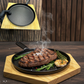 Cast Iron Sizzler Plates & Skillets with Wooden Base