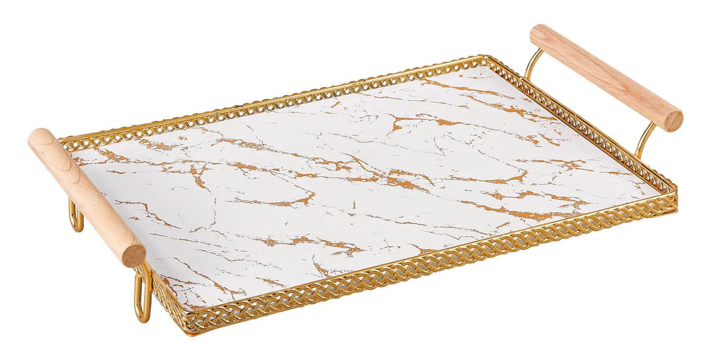 Gold Frame Tray With Handle