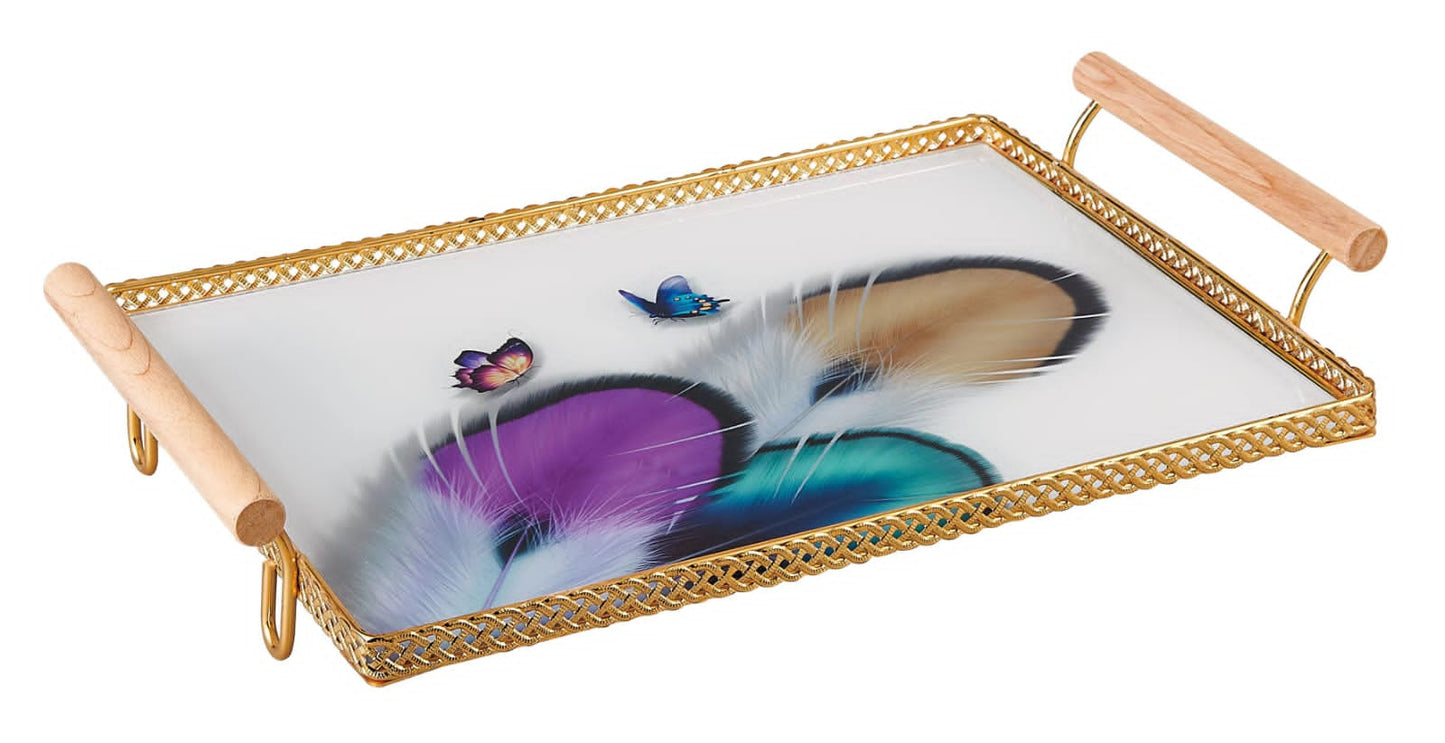 Gold Frame Tray With Handle