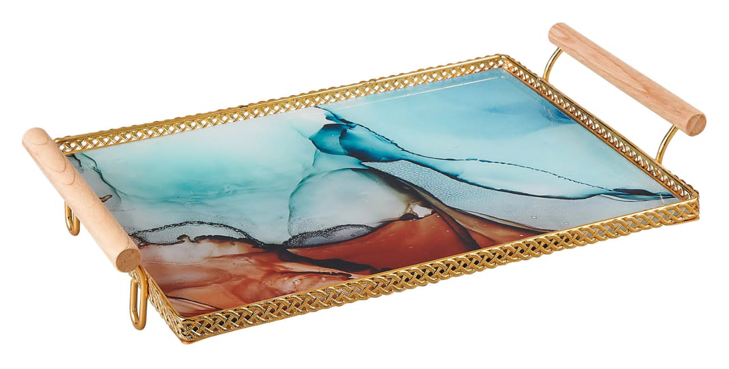 Gold Frame Tray With Handle