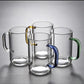 6Pcs Colorful Handle Glass Cup Set