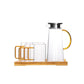 Beautiful Glass Pitcher Set with Wooden Tray