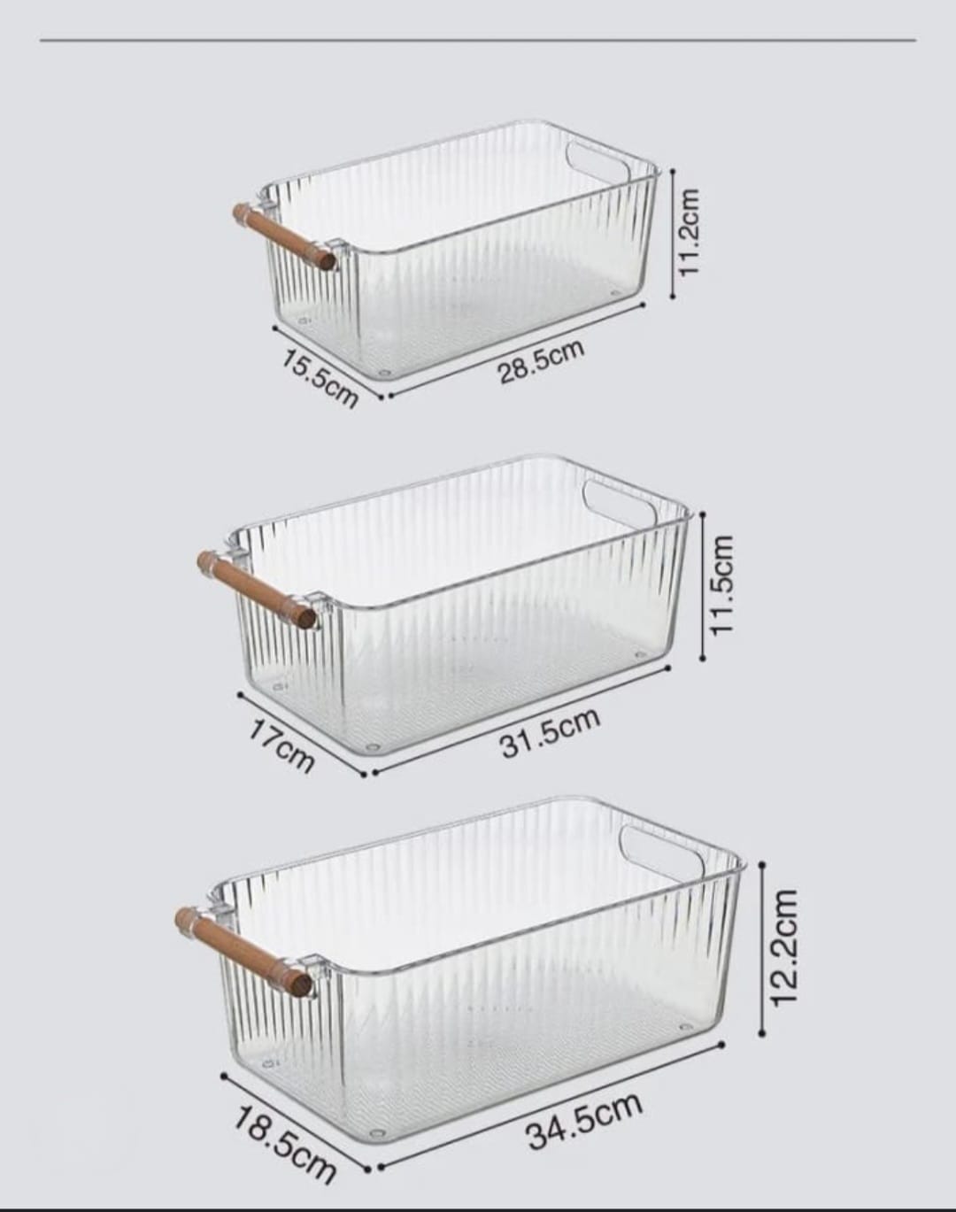 Modern Clear Organizer with Wood Handle