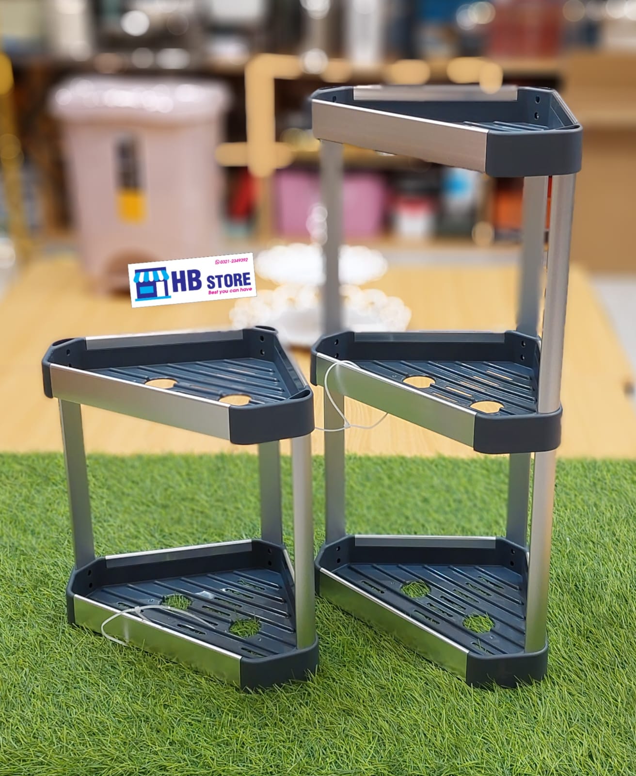 Premium 2 and 3-Tier Multi-Purpose Corner Storage Rack