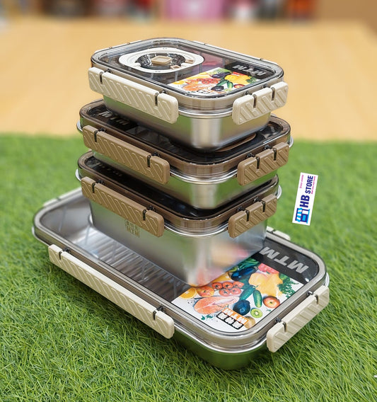 MTM Premium Stainless Steel Food Storage Set – 4-Piece Airtight Container Kit