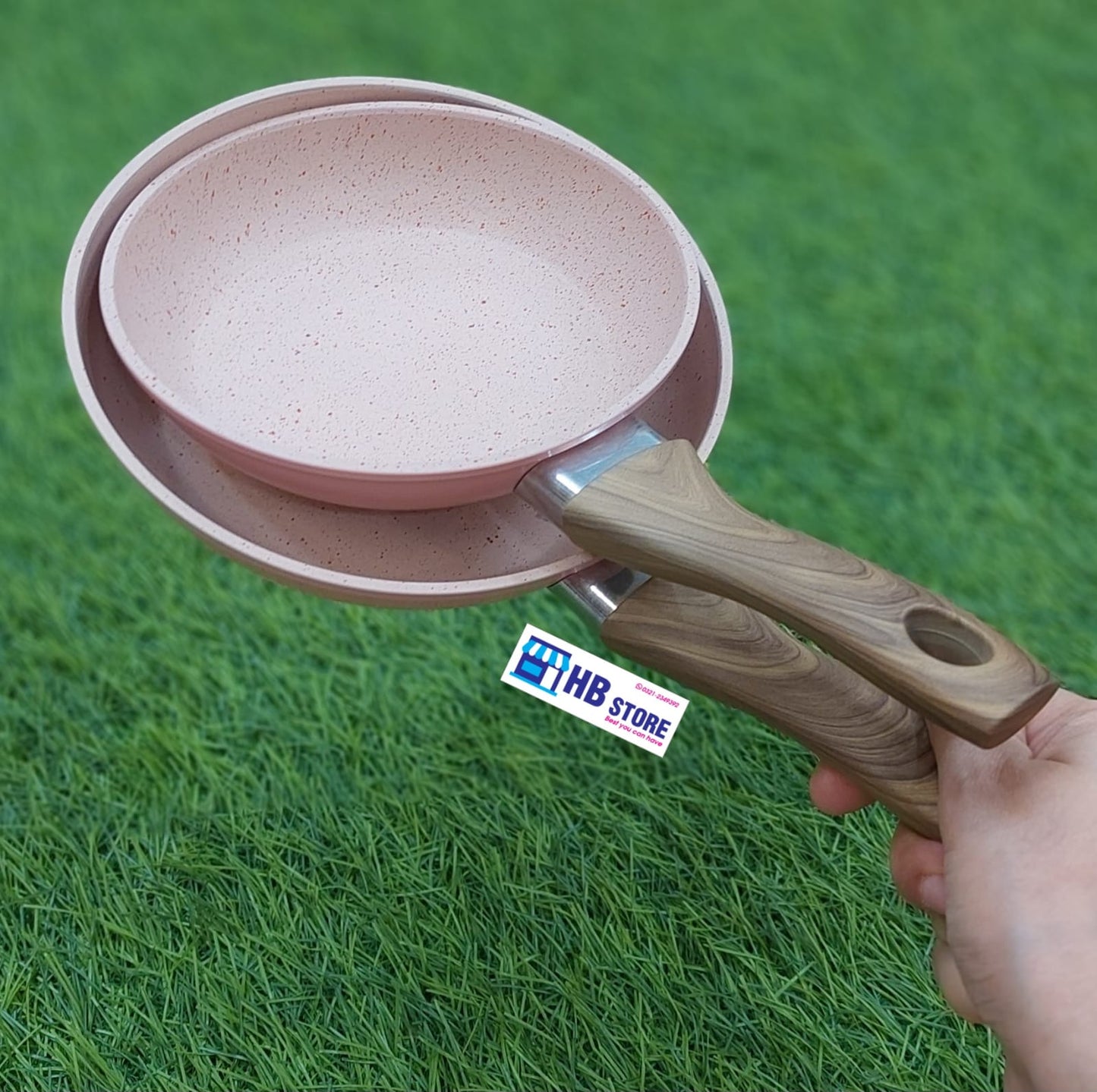 Premium Pink Granite Non-Stick Frying Pan
