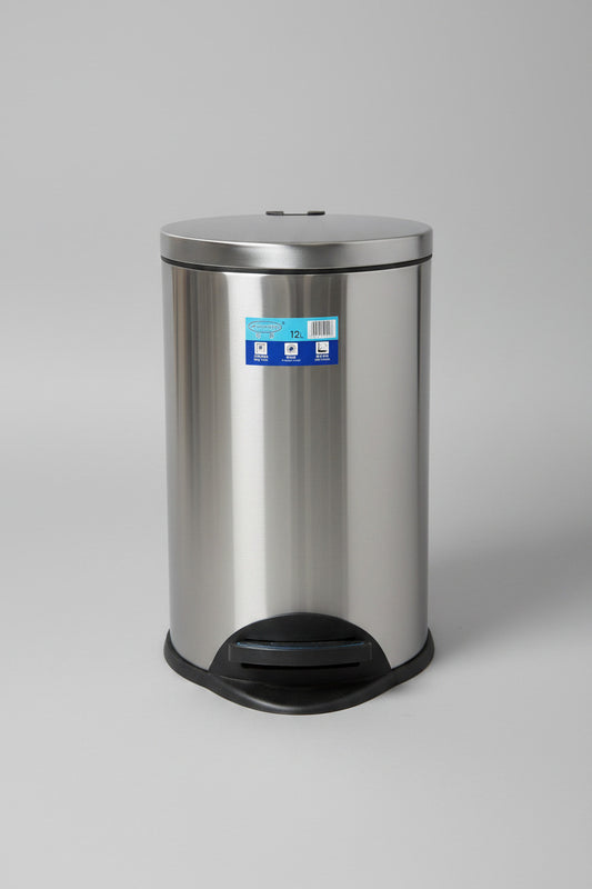 Premium 12L Stainless Steel Step Dustbin