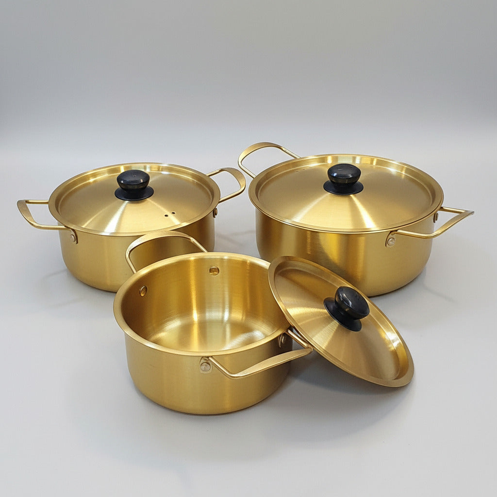 3-Piece Golden Stainless Steel