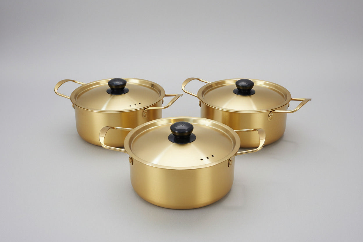 3-Piece Golden Stainless Steel