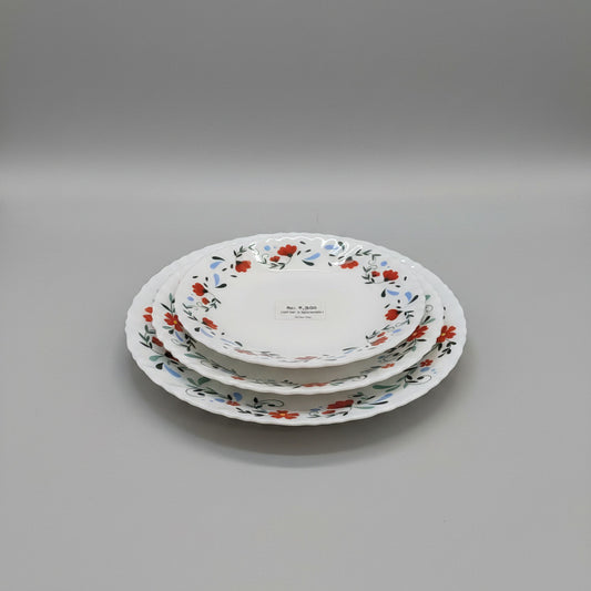 Elegant Floral Opal Glass Dining 18Pcs set