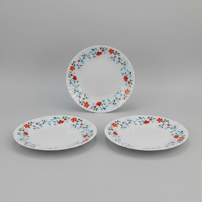 Elegant Floral Opal Glass Dining 18Pcs set