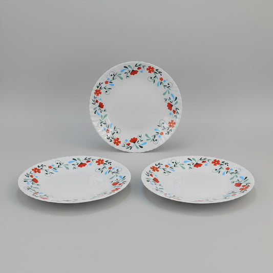 Elegant Floral Opal Glass Dining 18Pcs set