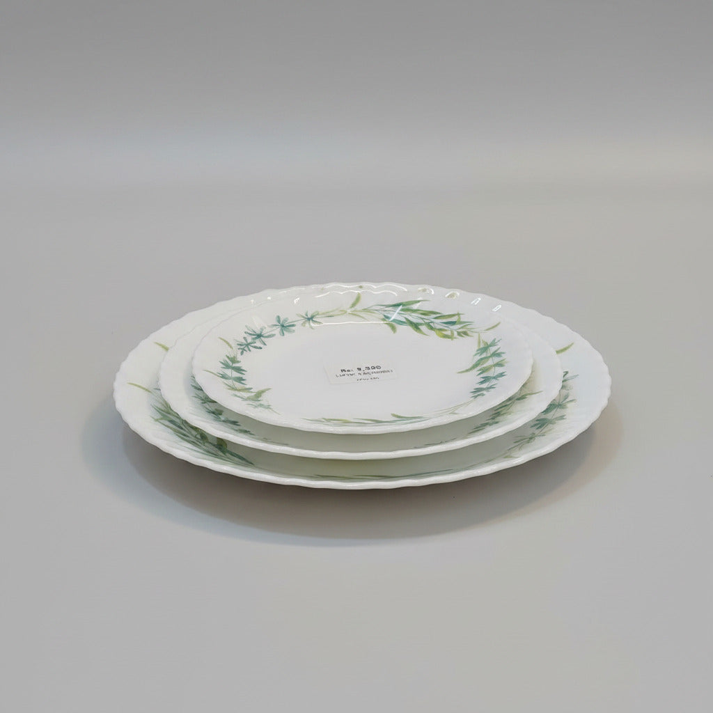 Elegant Floral Opal Glass Dining 18Pcs set