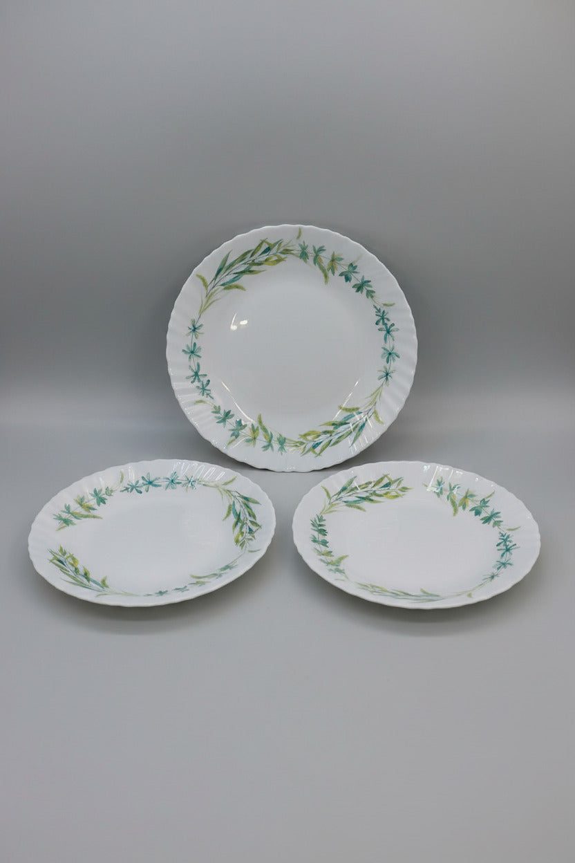 Elegant Floral Opal Glass Dining 18Pcs set