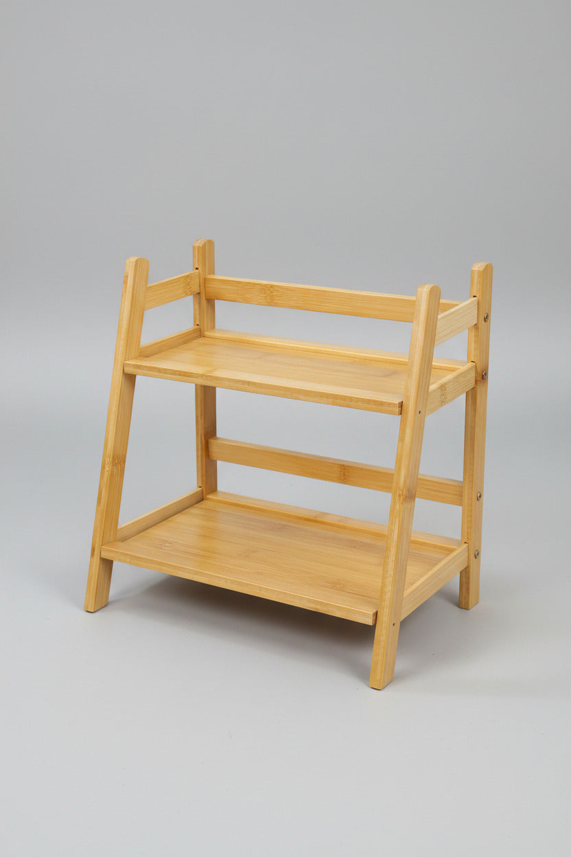 2-Tier Bamboo Countertop Organizer Rack