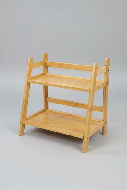 2-Tier Bamboo Countertop Organizer Rack