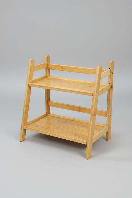 2-Tier Bamboo Countertop Organizer Rack