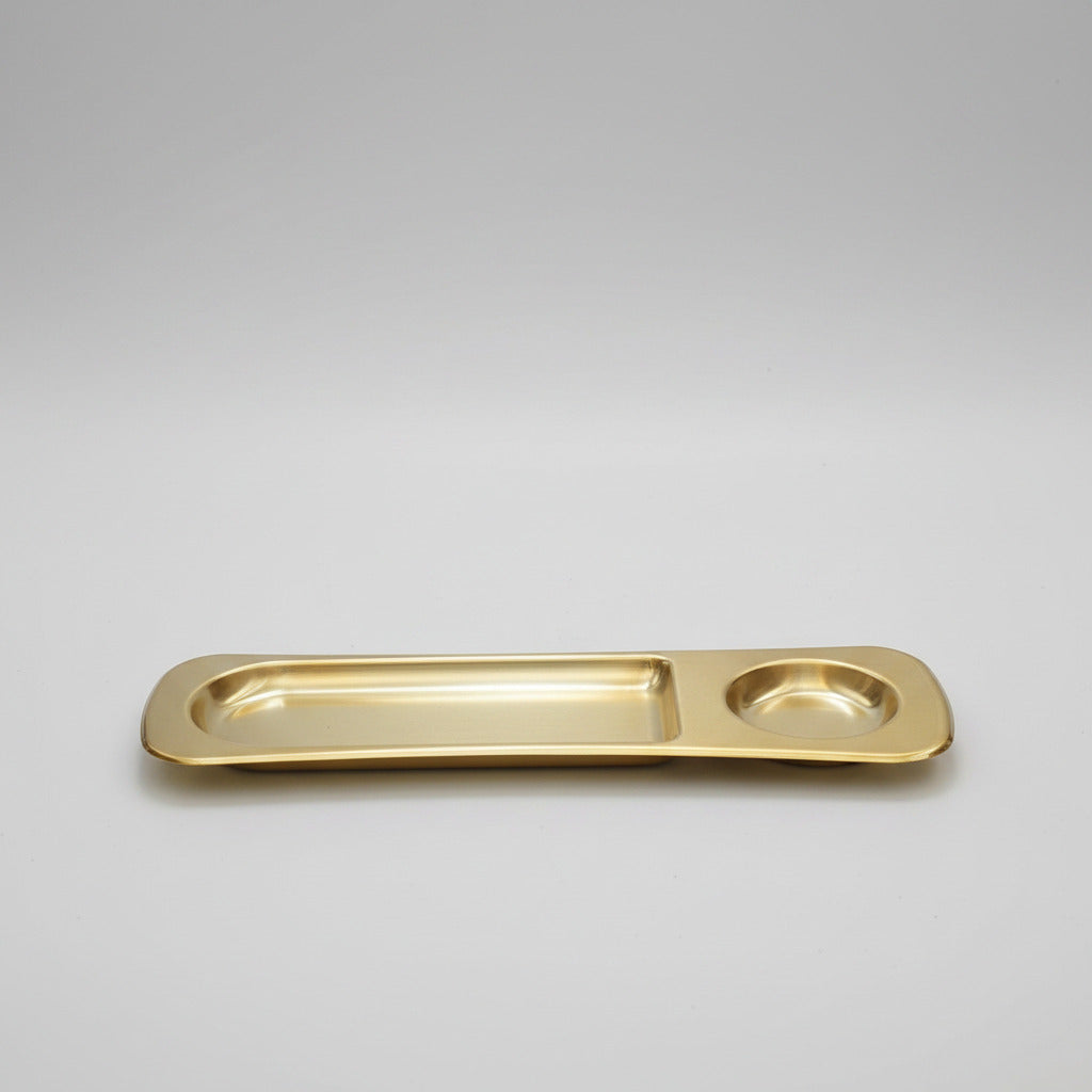 Premium Gold 2-Compartment Snack & Dip Platter