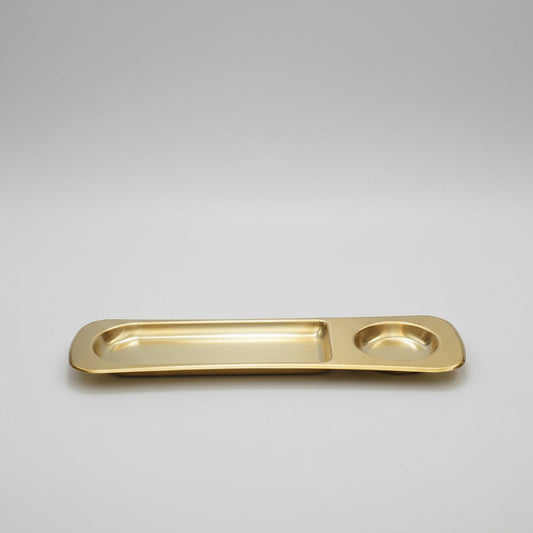 Premium Gold 2-Compartment Snack & Dip Platter